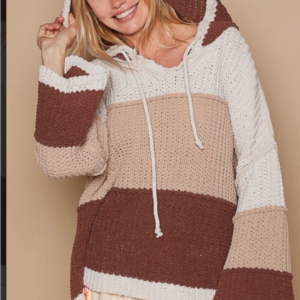 POL NWOT Chenille Color Block Pullover Hoodie
Sweater